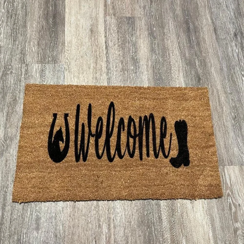 Western Welcome decorative coir doormat